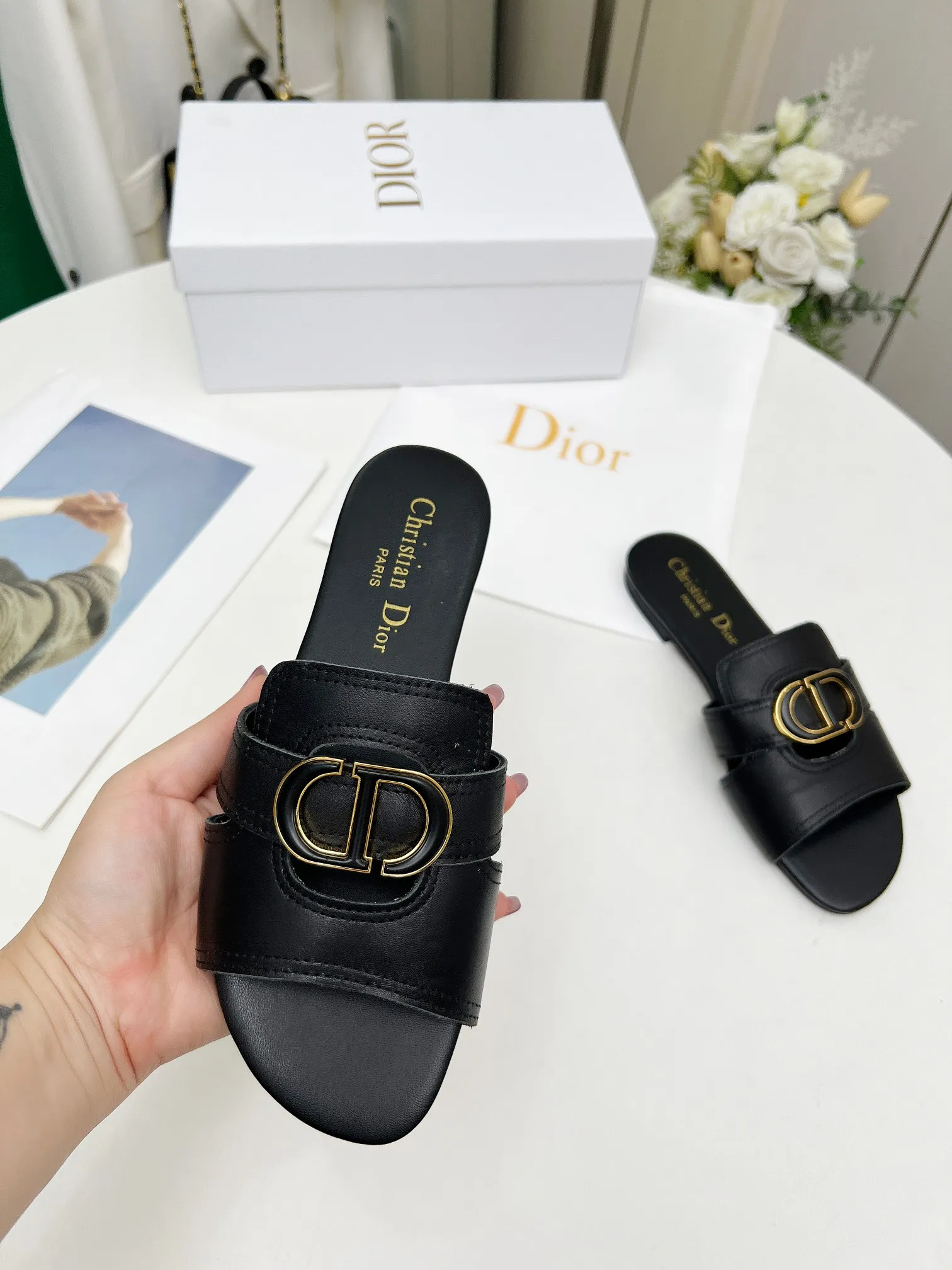 👟👟Ex-factory price 360👟👟 Genuine leather base +30 Dior spring and summer new model 6 colors optional code size 35-42